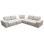 Jazz Modular 5-Seater Corner Sectional With Adjustable Backrests In Light Brown Fabric