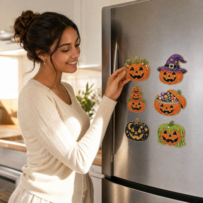 Décoration d'Halloween à faire soi-même : aimants pour réfrigérateur (lot de 6), cadeau magnétique.