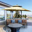 Parasol solaire à DEL et banc d'alimentation, 10 pi, rotation 360 °, inclinaison, kaki