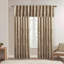 Cantonnière en fausse soie brodée brun clair 50 x 18 po-118743557