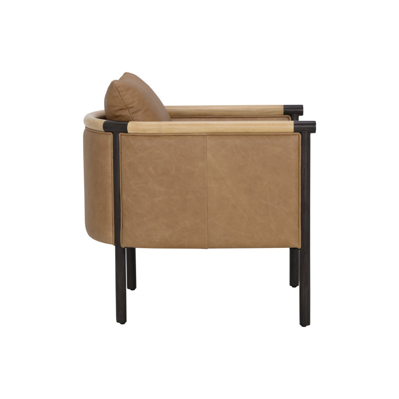 Méridienne en cuir véritable 27,75 po Villem - Brun