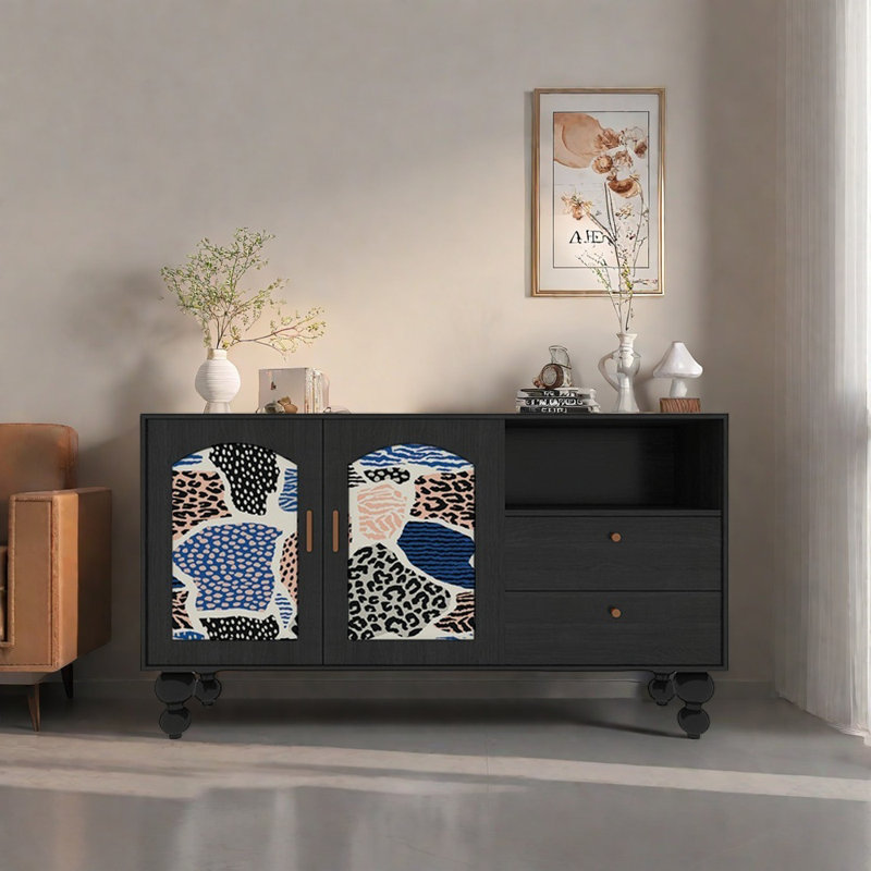 59.1in Large Capacity Sideboard, Black