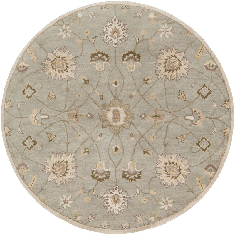Tapis beige en laine touffeté à la main BuckHill, Rond 4 pi