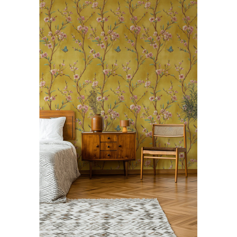 Adhésif décoratif floral doré à motif floral doré