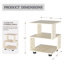Table de chevet simple cubique ouverte, planche de bois manufacturée en grain naturel clair avec patins en caoutchouc noir-917280487