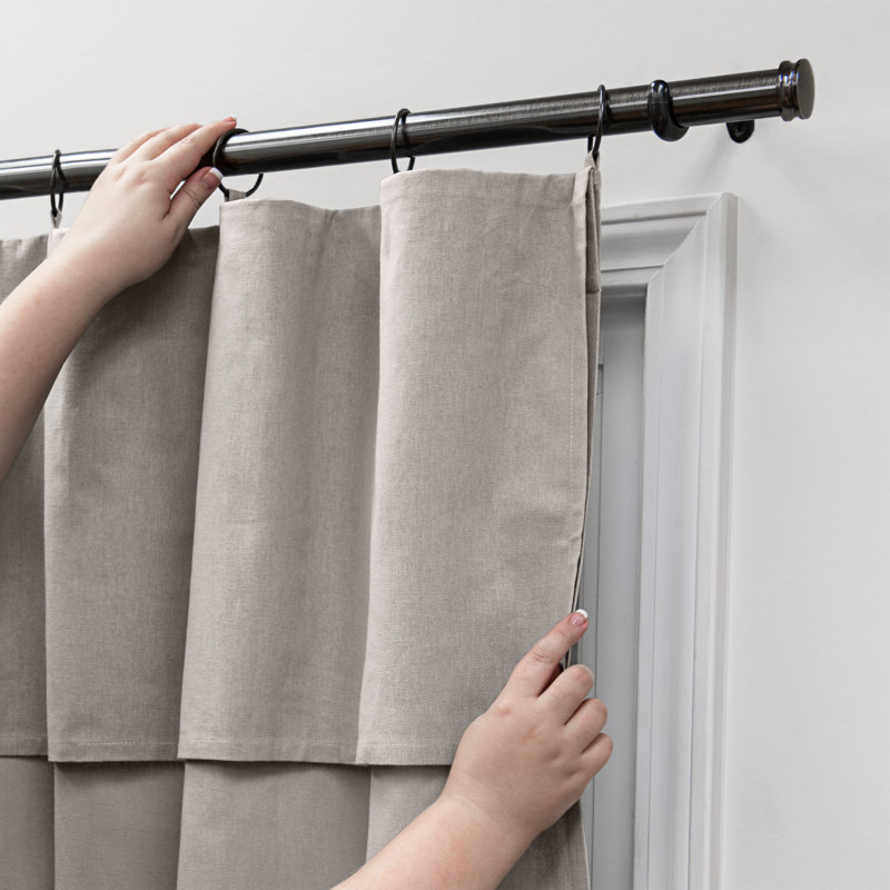 Drop Cloth Curtain Panel, Light Filtering Ring and Tab Top with Attached Valance, 84 in Long x 50 in Wide, Farmhouse Single Window Panel, Bedroom, Living Room and Dining Room, Grey