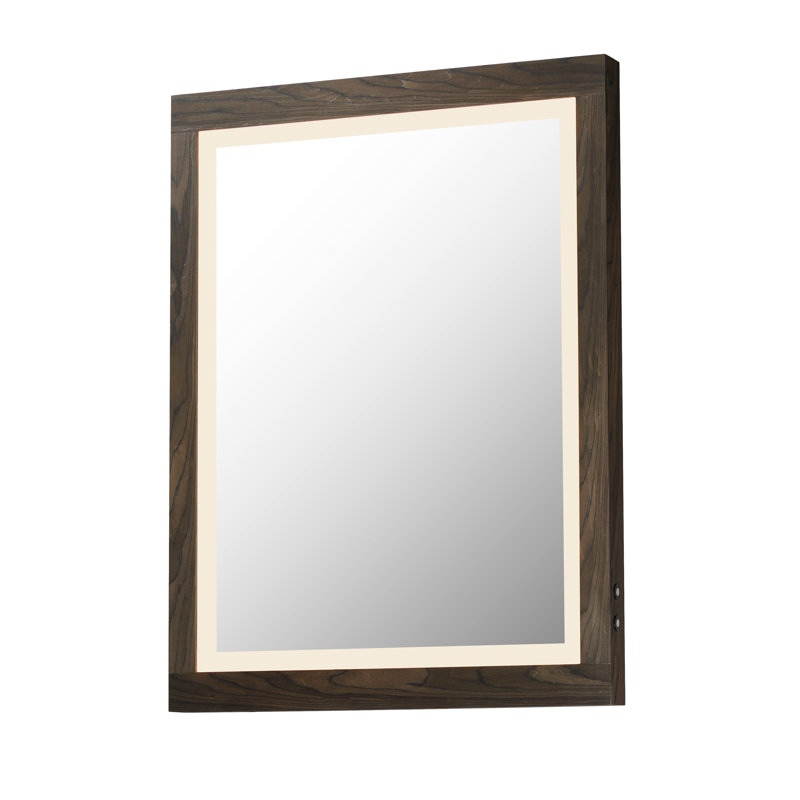 Sawyer-LED Mirror, 36" x 24", Brown