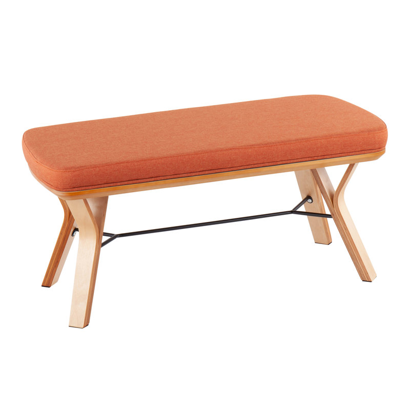 Banc rembourré Fayette, Natural, Orange / naturel