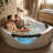 59 in x 59 in Alcove Corner Whirlpool Air Combination Bathtub Acrylic Corner Thermostatic BathTub Massage Tub