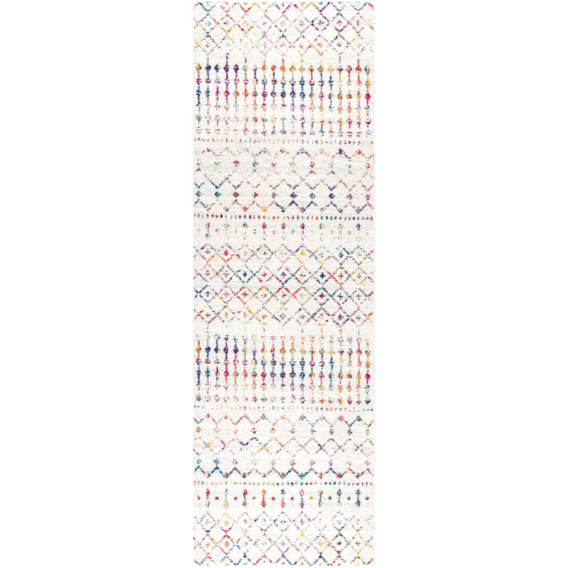 Amanti Moroccan Power Loom Performance Multi Colored Rug, Runner 2'8" x 6'