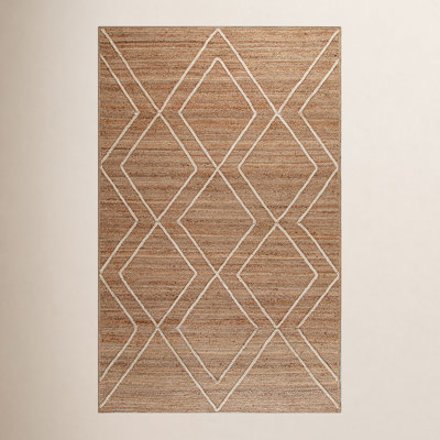 Miriam Brown Hand-Loomed Geometric Jute Rug
