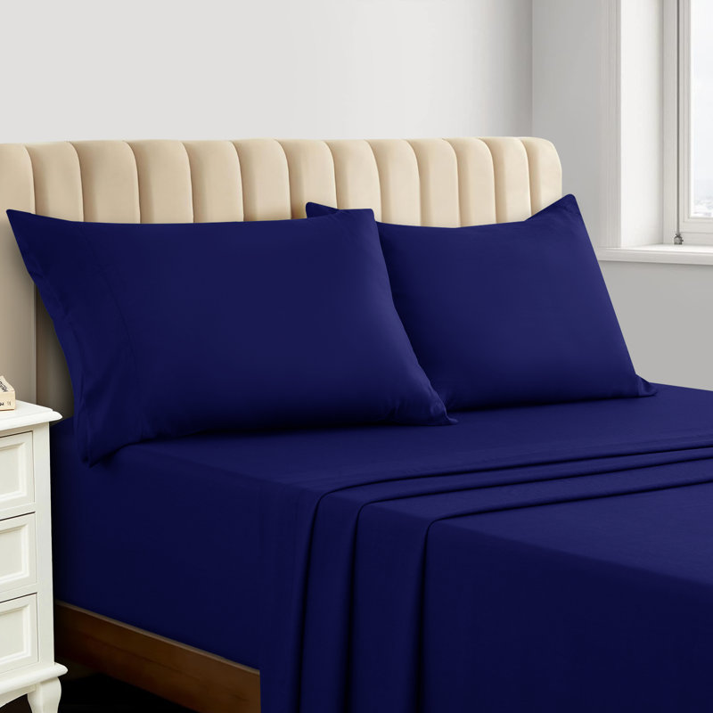 Ensemble de literie 4 pièces Luxury, Double, Bleu marine