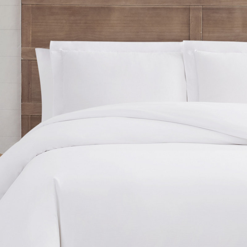 Truly Calm Silver Cool Duvet Cover Set, Queen Duvet Cover + 2 King Shams, White