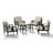 Teak Outdoor Four-person Conversation Set With Cushion And Two Side Tables-1987628335-1987628368