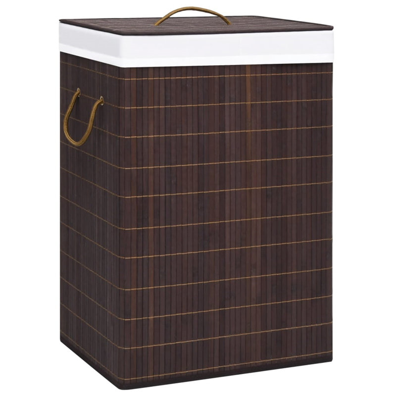 GGF Bamboo Laundry Hamper with Handles, Brown