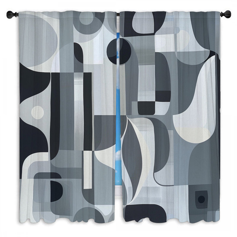 Modern Abstract Window Curtains  Abstract Modern Drapes - 2 Panels, 56" W x 78" L
