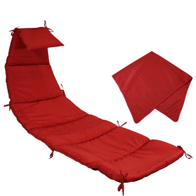 Outdoor 2" Hanging Lounger Replacement Cushion and Umbrella Set - Red