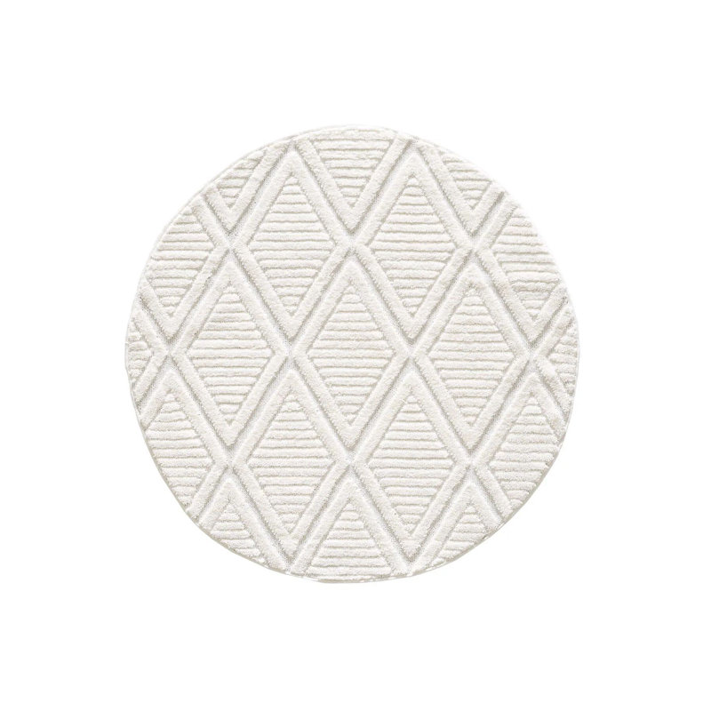 Premium Cream Area Carpet, 4.0 x 4.0 Feet | 100% Polypropylene, 1.76 lbs/ft², 0.67 in Pile Height | Machine Woven, Non-Slip Dot Underside, Antibacterial | Ideal for Living Room & Bedroom Décor, Easy to Maintain