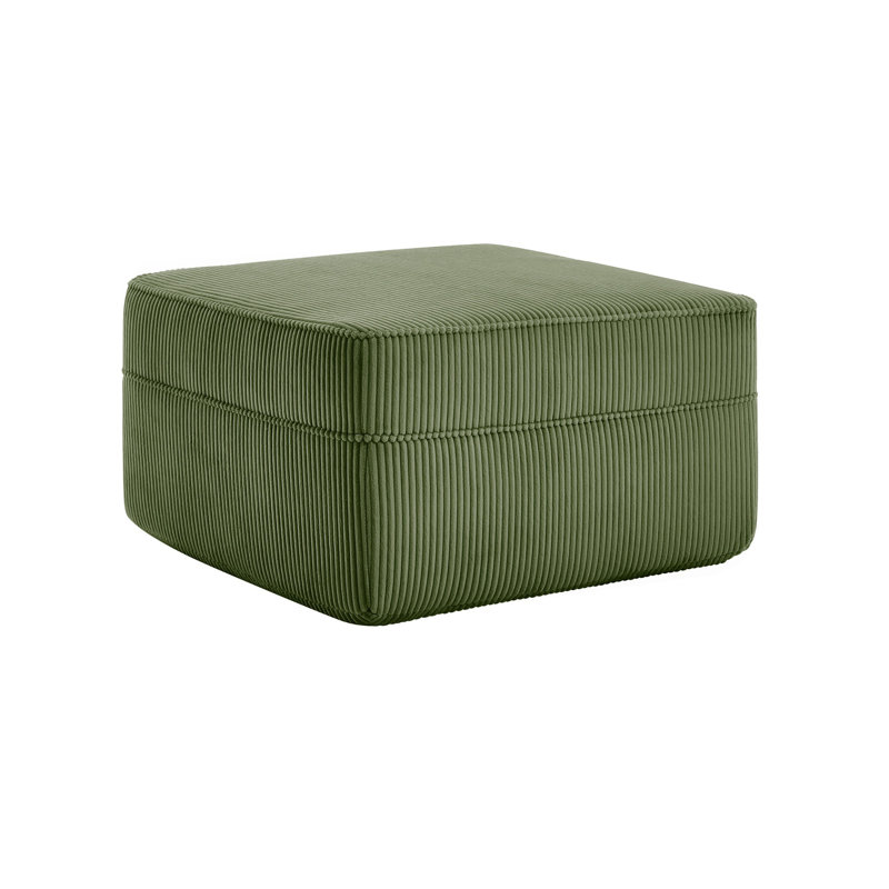 Repose-pieds en velours côtelé - Vert, Vert