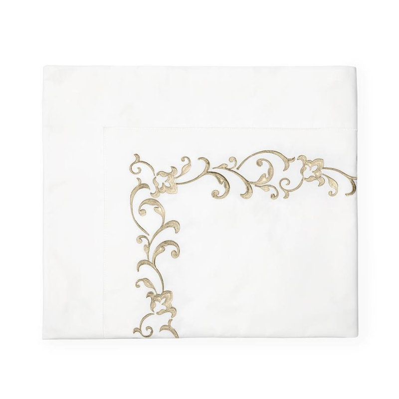 Griante Percale Flat Sheet, Twin Flat Sheet, White/Oat