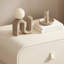 Table de chevet rectangulaire moderne en bois massif avec tiroir en cuir et coins arrondis Modern Minimalist, aucun assemblage requis