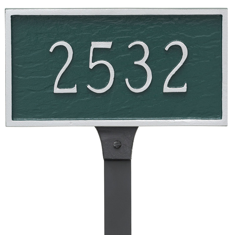 Petite plaque d'adresse sur 1 ligne, Marine / Argent