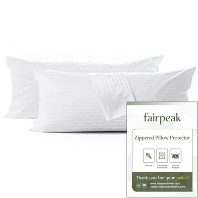 Fairpeak, taies d'oreiller en microfibre, grand, paquet de 2, blanc