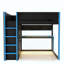 Lit mezzanine avec garde-robe intégré, port USB, bureau, tablettes de rangement et lumières DEL sous le bureau-418936618