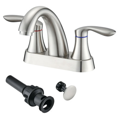 Robinet pour salle de bain à 2 poignées avec ensemble de bonde centrales