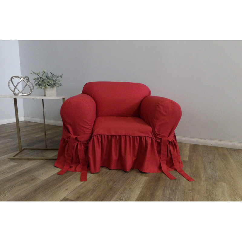 Housse pour fauteuil à coussins carrés/rectangulaires, Coton 100 % rouge