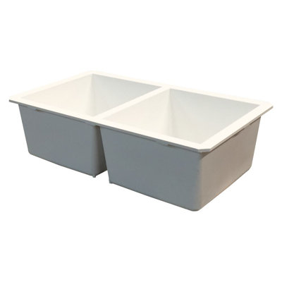 Radius 31.75'' L Undermount Double Bowl Kitchen Sink