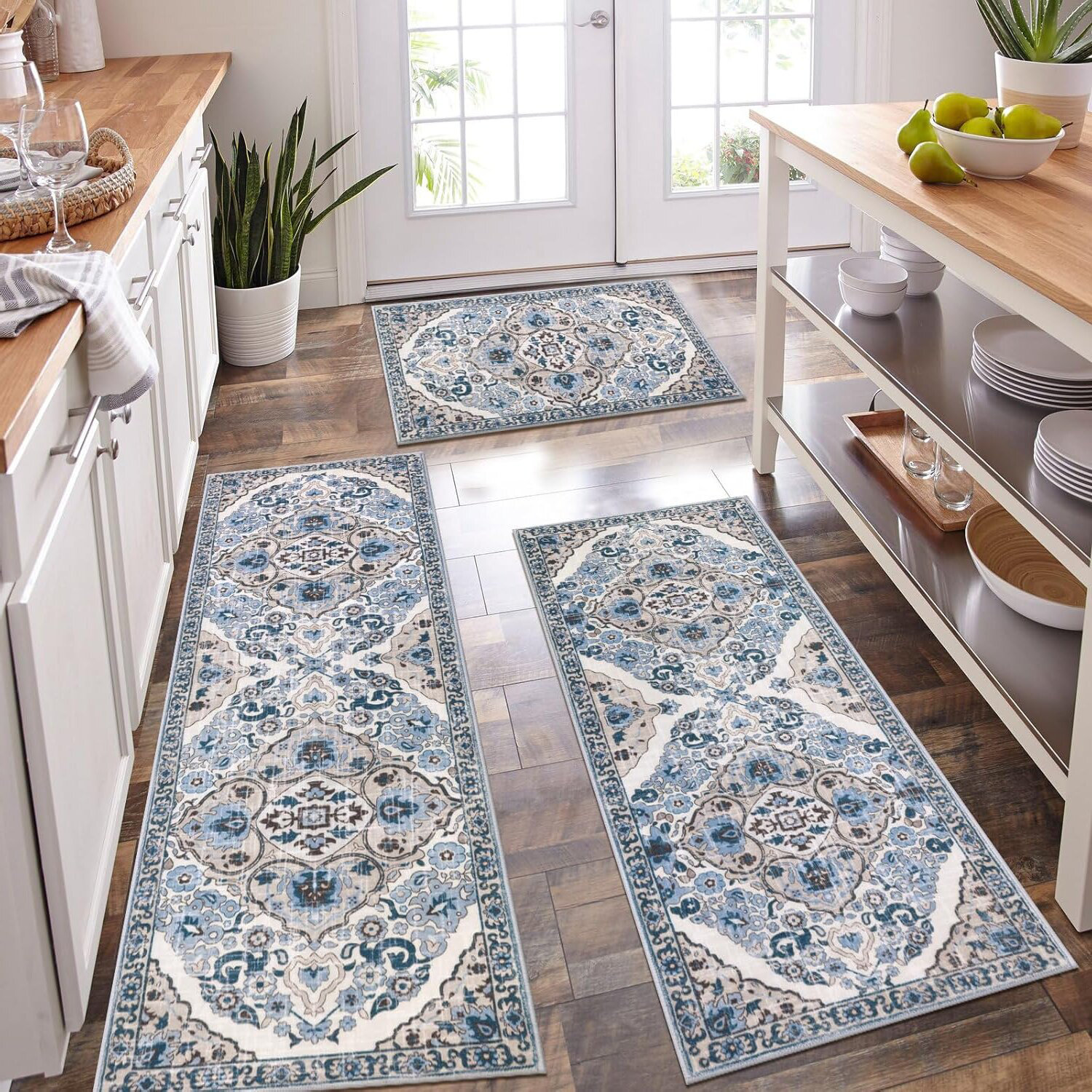 Canora Grey Kitchen Rugs,Non Slip Washable Boho Kitchen Rugs and Mats ...