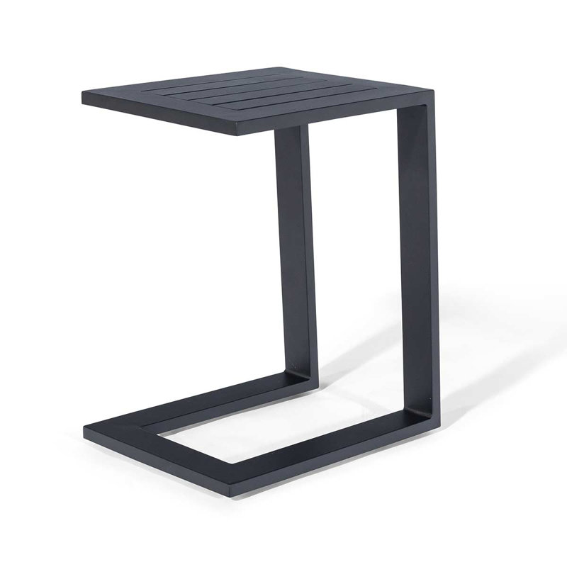 Santino Outdoor Fabric Aluminium Side Table - Black, Black