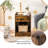 Wooden Nightstand with Drawer Cabinet End Side Table Raised Top, Set of 2-843225027
