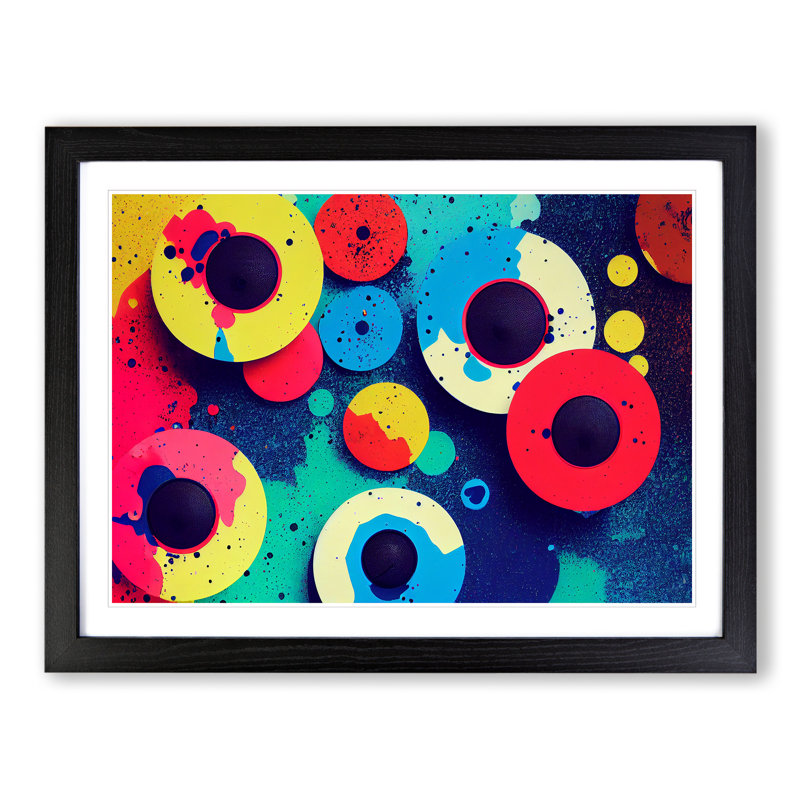 Mind Bending - Single Picture Frame Painting, Black, 25cm H x 34cm W x 2cm D
