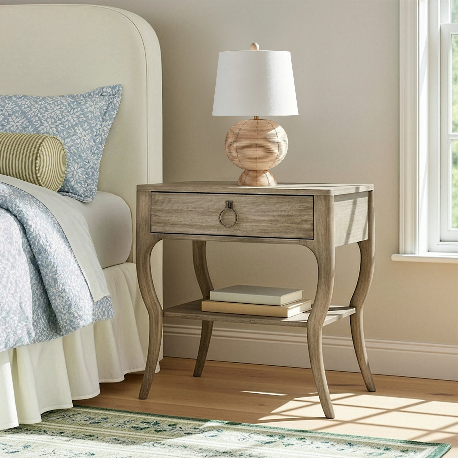 Regan 1-Drawer Oak Nightstand, Natural