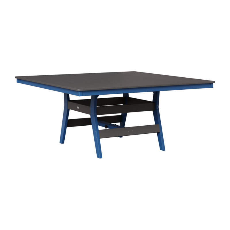 Harbor Outdoor Square Dining Table, Smoke Gray, Pacific Blue
