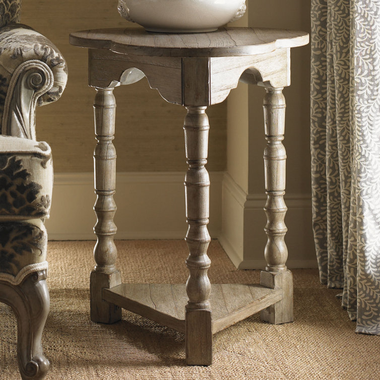 Twilight Bay Bailey Traditional Triangular Chairside Table in Brown