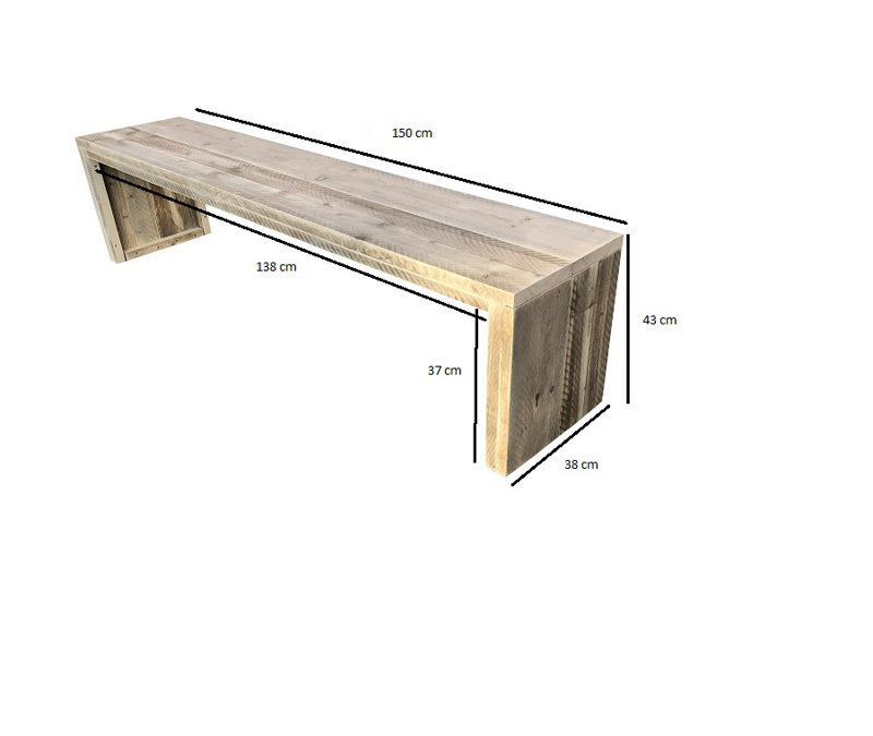 Mendosa Manufactured Wood Wood Outdoor Bench, 78cm H x 150cm W x 38cm D