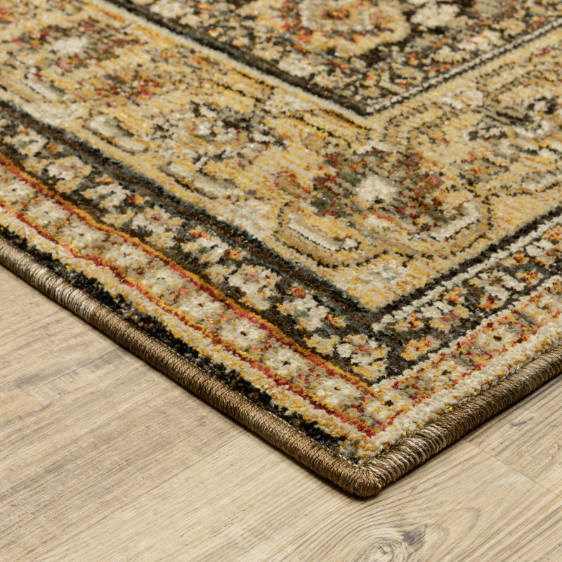 Tapis oriental en nylon / polypropylène tissé à la machine Ansara, Tapis de couloir 2 pi 3 po x 8 pi