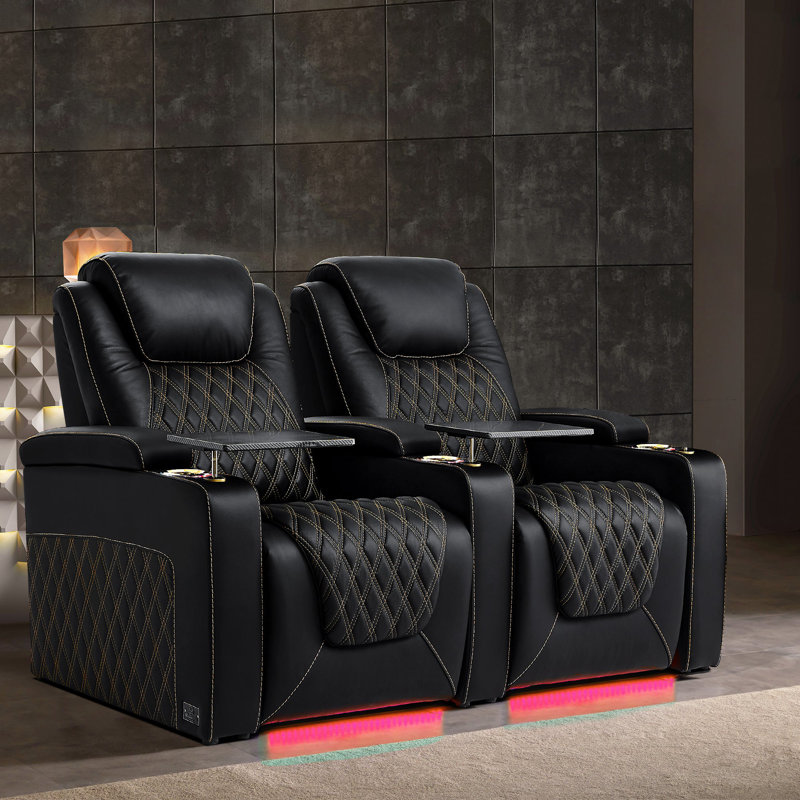 Fauteuil inclinable électrique à gravité zéro, Cuir véritable gris