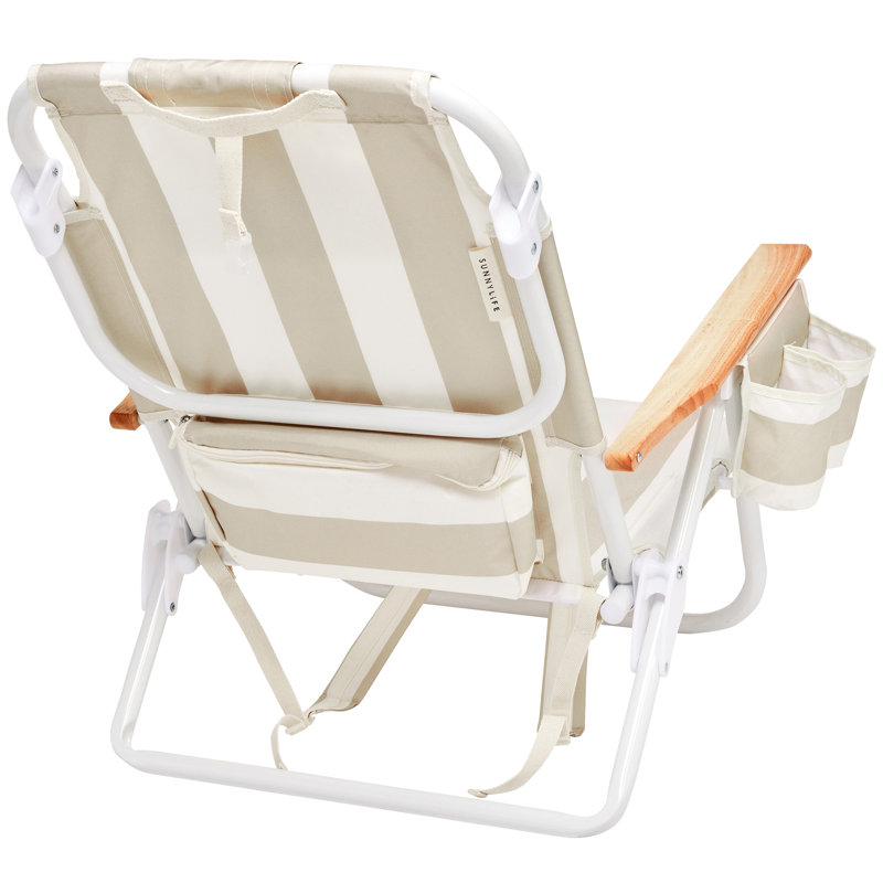 Chaise de plage de luxe: rayure huître, Crème