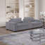 Élégant simple canapé avec console porte-gobelet et causeuse 2 pièces ensemble de canapé en velours côtelé gris clair-1618950496