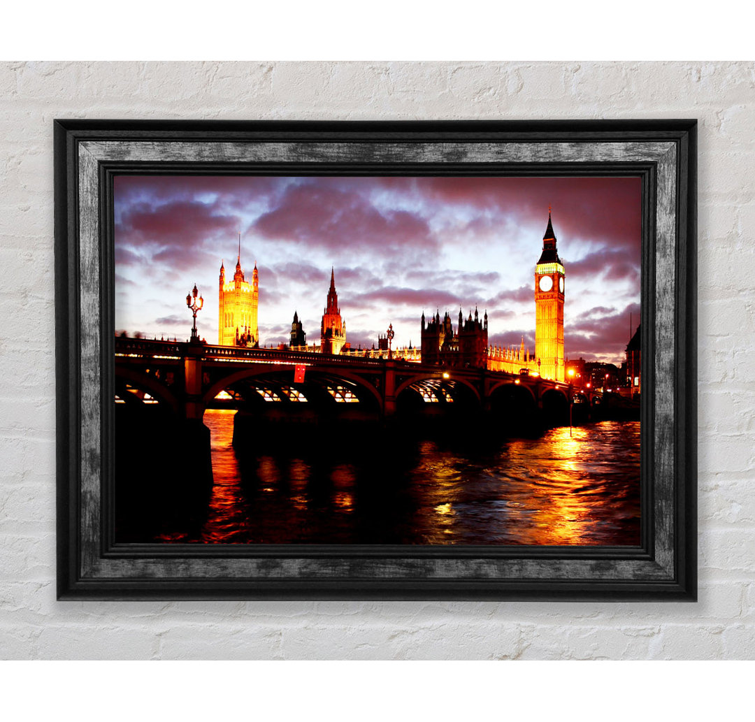 London Thames Reflections - Einzelner Bilderrahmen Kunstdrucke