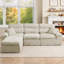 L-Shaped Corner Chaise Sofa With High Backrest, Slub Chenille Fabric, Compressed High-Density Sponge Cushions, Space-Saving No-Assembly Design For Living Room Or Apartment.-1976756148