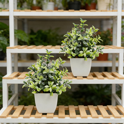 Ensemble de 2 petites plantes artificielles en pot artificielles - 7,8 pouces pour plantes d'intérieur, étagère, bureau, décor de salle de bain