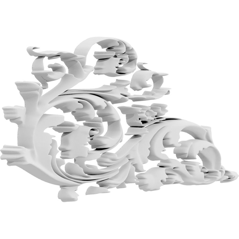 Fairfield H W D Composite Rosette Applique, 4" H x 8" L x 63" D, La gauche