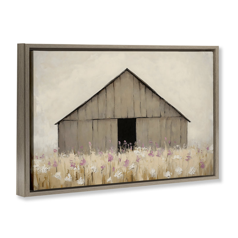 Grange silencieuse dans un cadre flottant de prairie, design par Franklyn Gregory, H 21 po x l 31 po