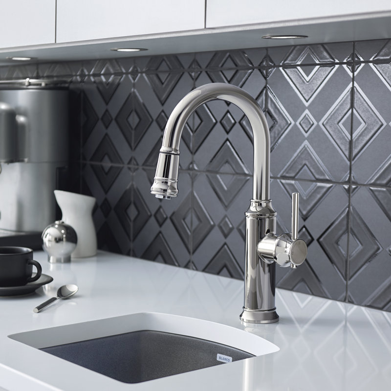Empressa Pull-Down Bar Faucet - Chrome, Polished Chrome