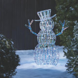 Pre-Lit LED Iridescent Snowman Lighted Display